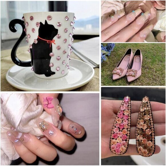 🆕 Beadsland Flat Back Crystal Rhinestones Round Gems Hight Quality Sparkle Glue - Picture 5 of 6